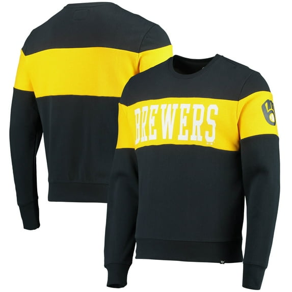 Men's '47 Navy Milwaukee Brewers Interstate Pullover Sweatshirt