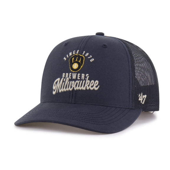 Men's '47 Navy Milwaukee Brewers Pitstop Trucker Adjustable Hat