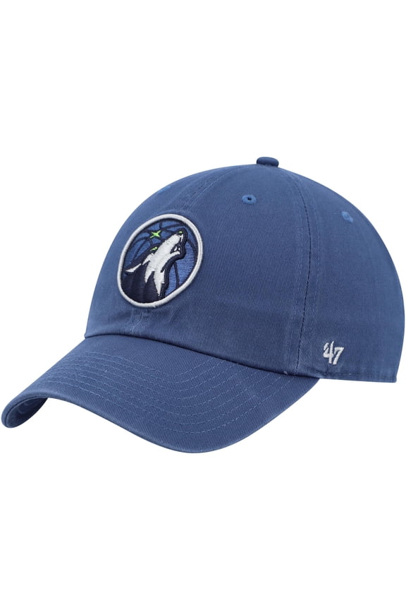 Men's '47  Blue Minnesota Timberwolves Core Logo Clean Up Adjustable Hat