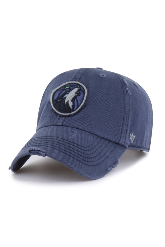 Men's '47  Navy Minnesota Timberwolves Weathered Clean Up Adjustable Hat