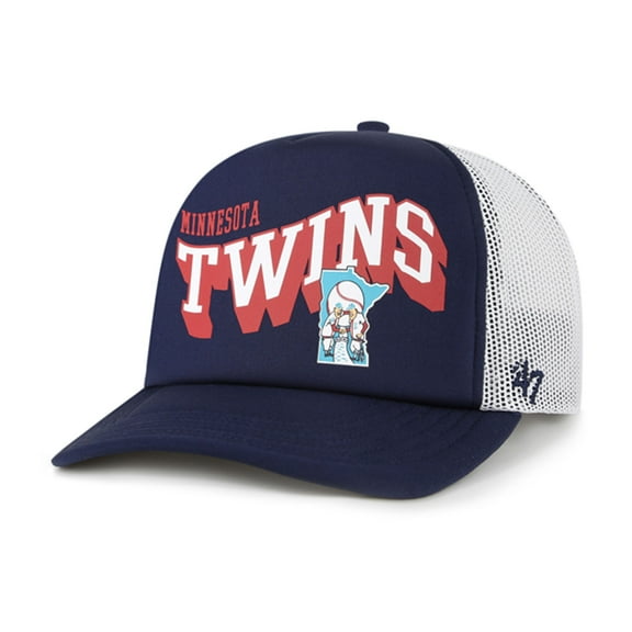 Men's '47 Navy Minnesota Twins Meander Foam Trucker Snapback Hat