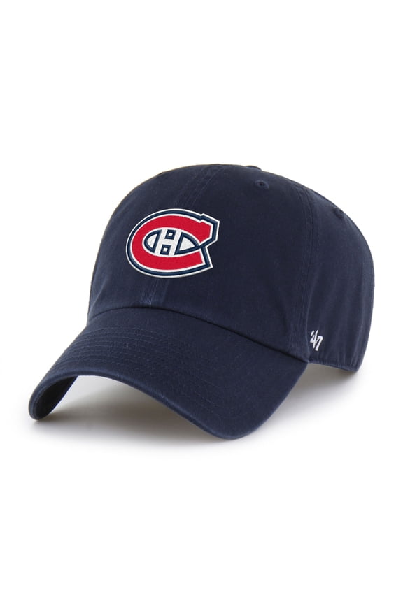 Men's '47 Navy Montreal Canadiens Logo Clean Up Adjustable Hat