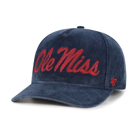 Men's '47 Navy Ole Miss Rebels Reclaim Snow Wash Corduroy Hitch Adjustable Hat