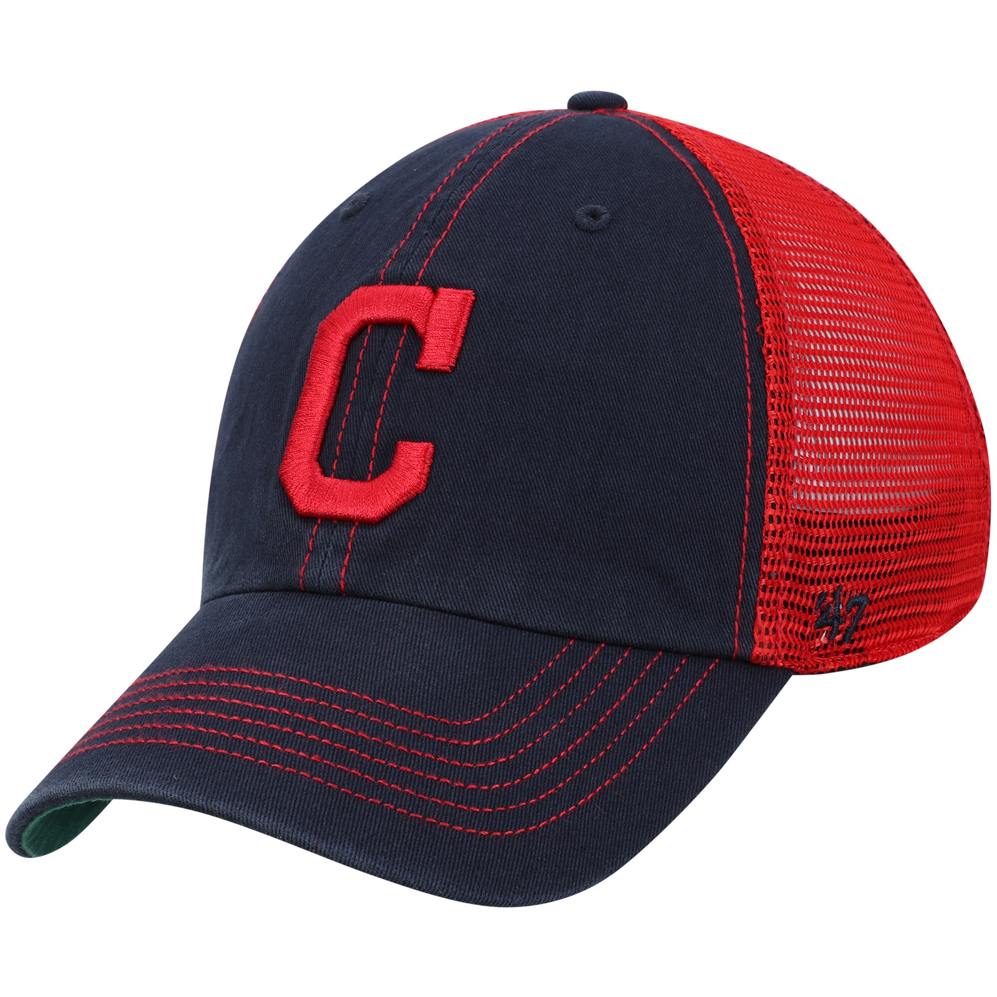 Men's '47 Navy/Red Cleveland Indians Trawler Clean Up Trucker Hat - OSFA - image 1 of 4