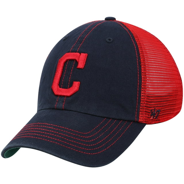 Men's '47 Navy/Red Cleveland Indians Trawler Clean Up Trucker Hat - OSFA