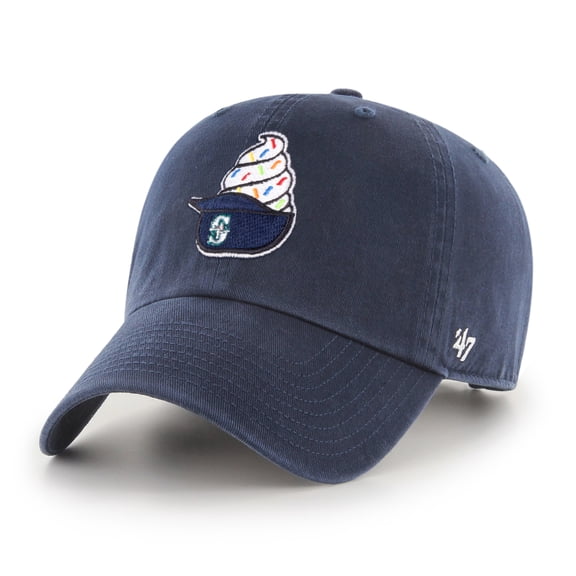Men's '47 Navy Seattle Mariners Ice Cream Helmet Clean Up Adjustable Hat