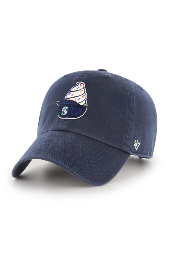 Men's '47 Navy Seattle Mariners Ice Cream Helmet Clean Up Adjustable Hat