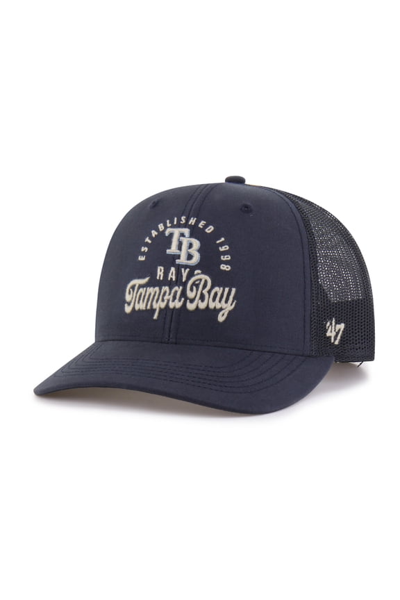 Men's '47 Navy Tampa Bay Rays Pitstop Trucker Adjustable Hat