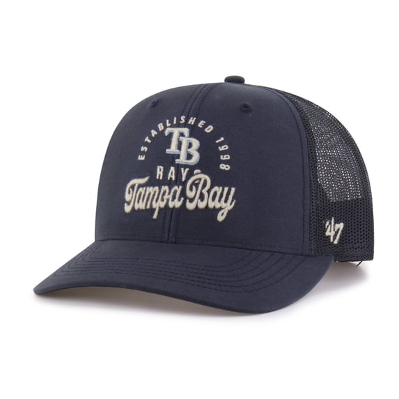 Men's '47 Navy Tampa Bay Rays Pitstop Trucker Adjustable Hat