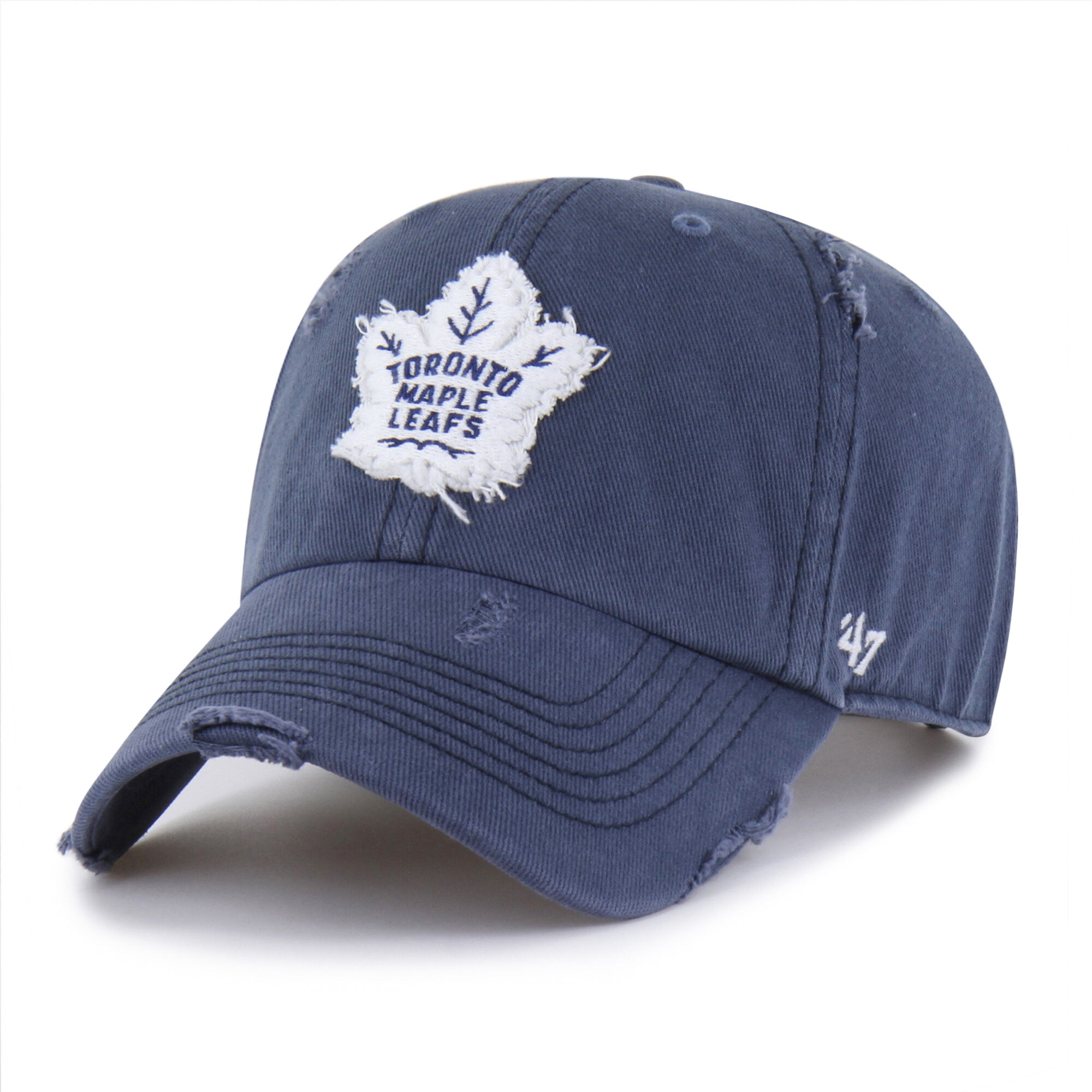 Mens 47 Navy Toronto Maple Leafs Weathered Clean Up Adjustable Hat
