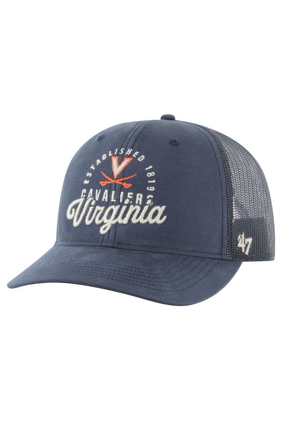 Men's '47 Navy Virginia Cavaliers Pitstop Trucker Adjustable Hat