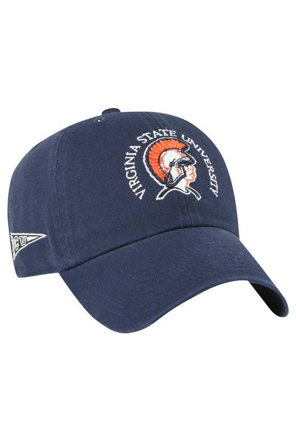 Men's '47 Navy Virginia State Trojans Side & Back Clean Up Adjustable Hat