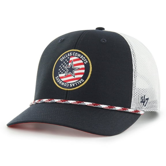 Men's '47 Navy/White Dallas Cowboys Union Patch Trucker Adjustable Hat