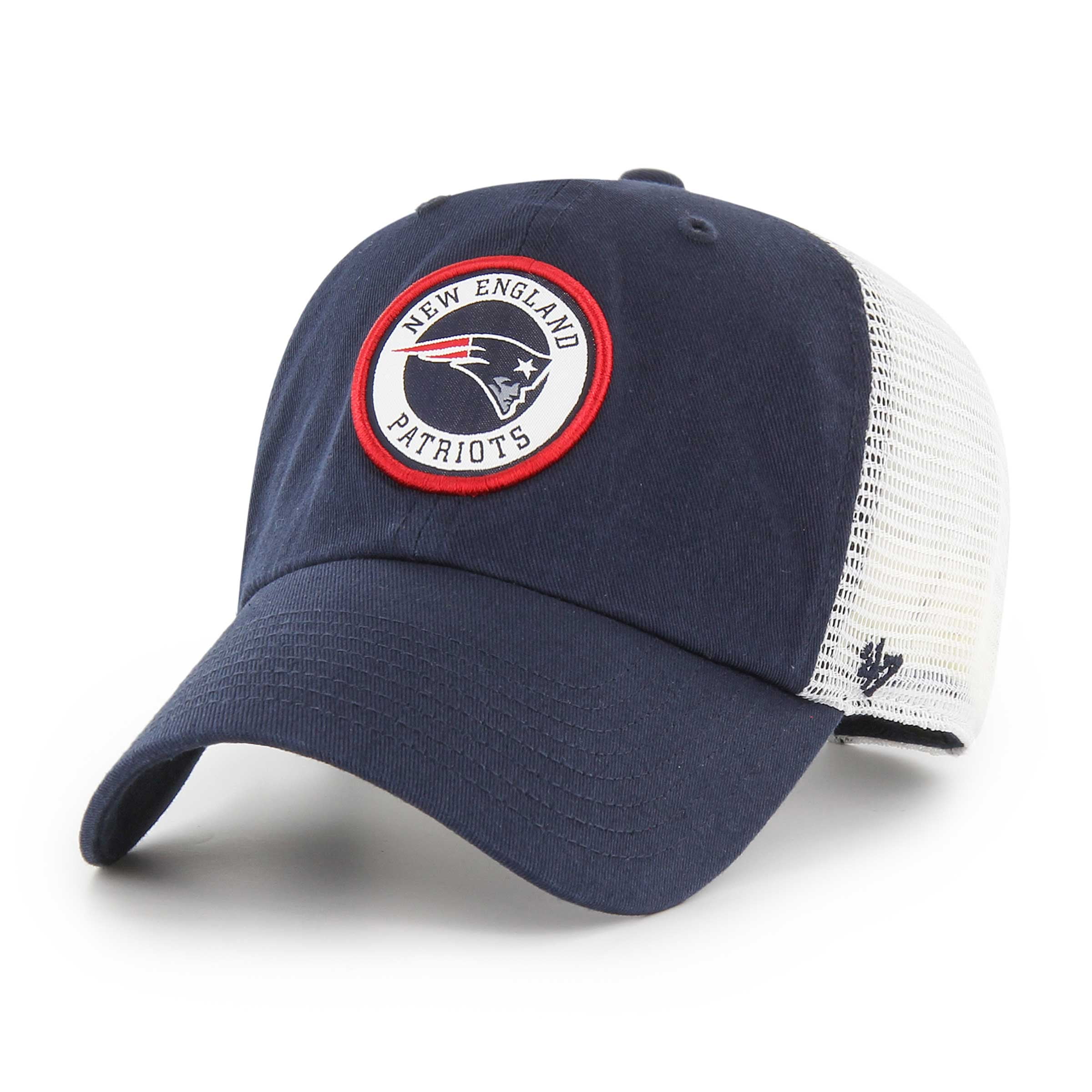 Men's '47 Navy/White New England Patriots Highline Clean Up Trucker Snapback Hat