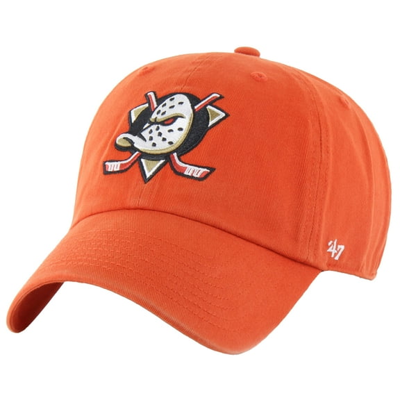 Men's '47 Orange Anaheim Ducks Core Logo Clean Up Adjustable Hat
