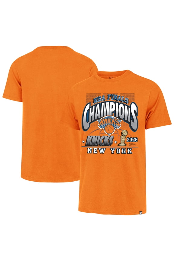 Men's '47 Orange New York Knicks 2026 NBA Finals Champions Franklin T-Shirt