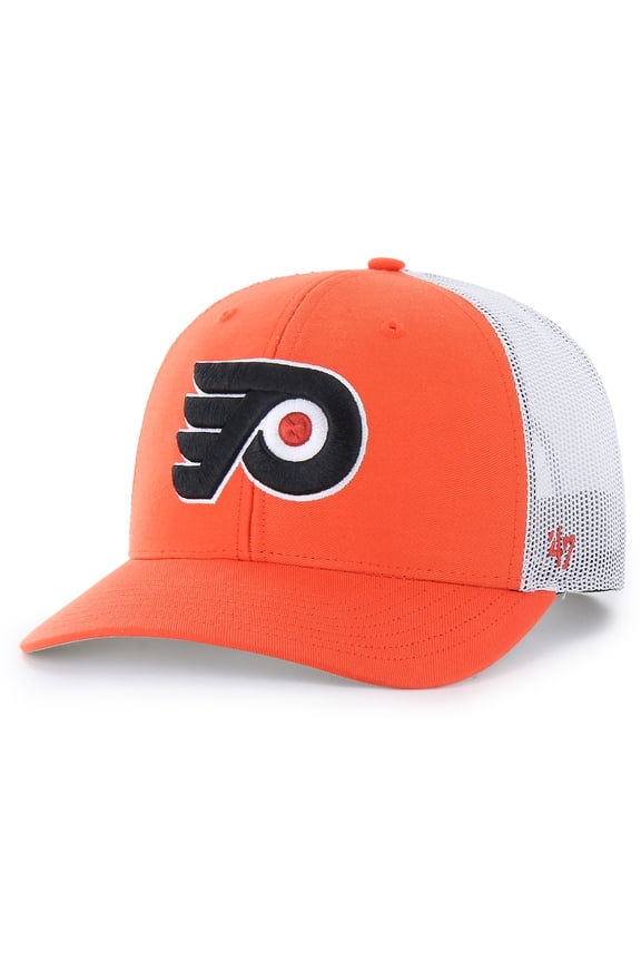 Men's '47 Orange/White Philadelphia Flyers Logo Trucker Adjustable Hat