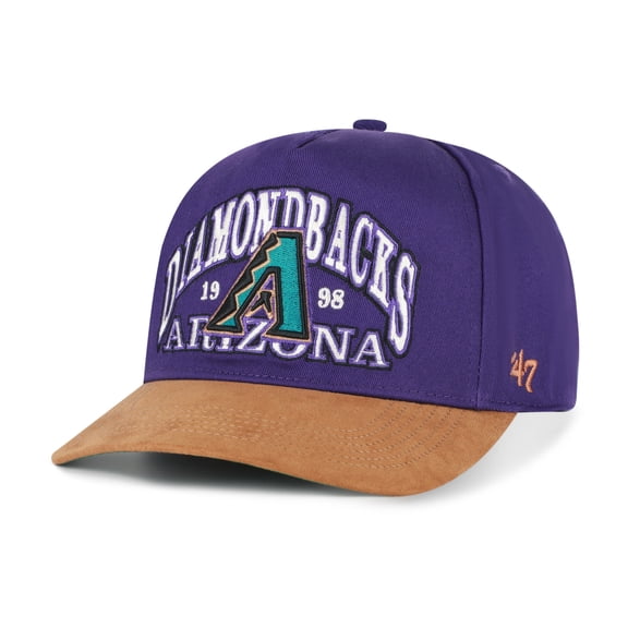 Men's '47 Purple/Brown Arizona Diamondbacks Cooperstown Break Wood Suede Hitch Adjustable Hat