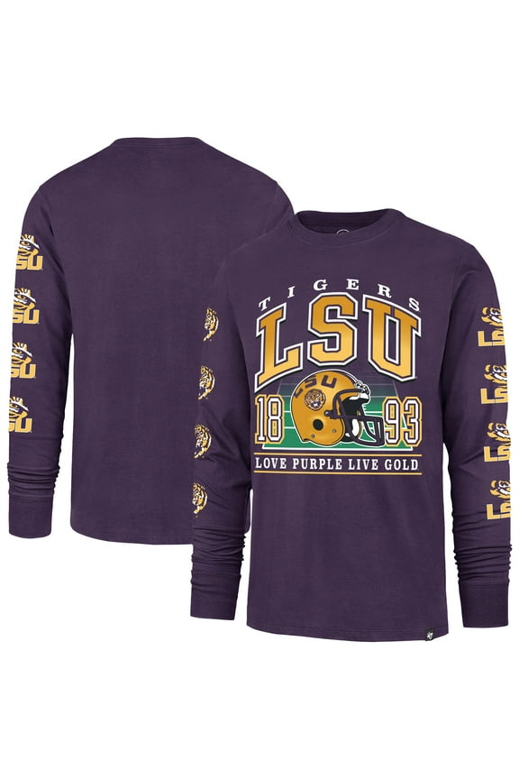 Men's '47 Purple LSU Tigers Go Big Long Sleeve T-Shirt