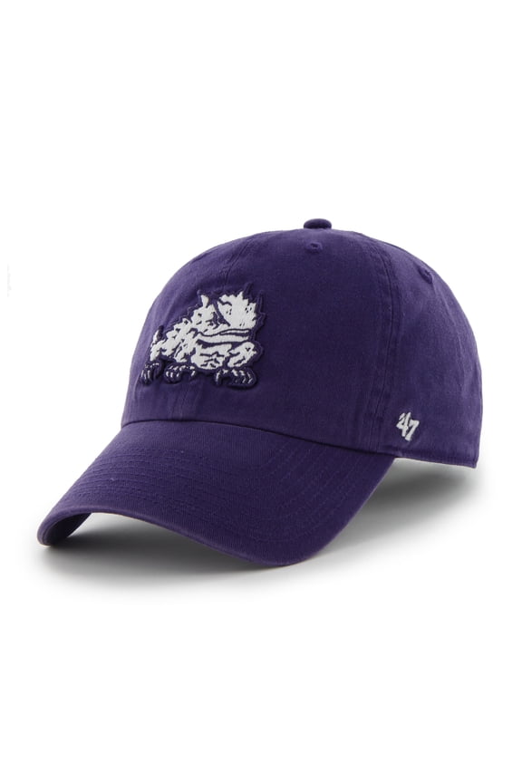 Men's '47 Purple TCU Horned Frogs Clean Up Adjustable Hat