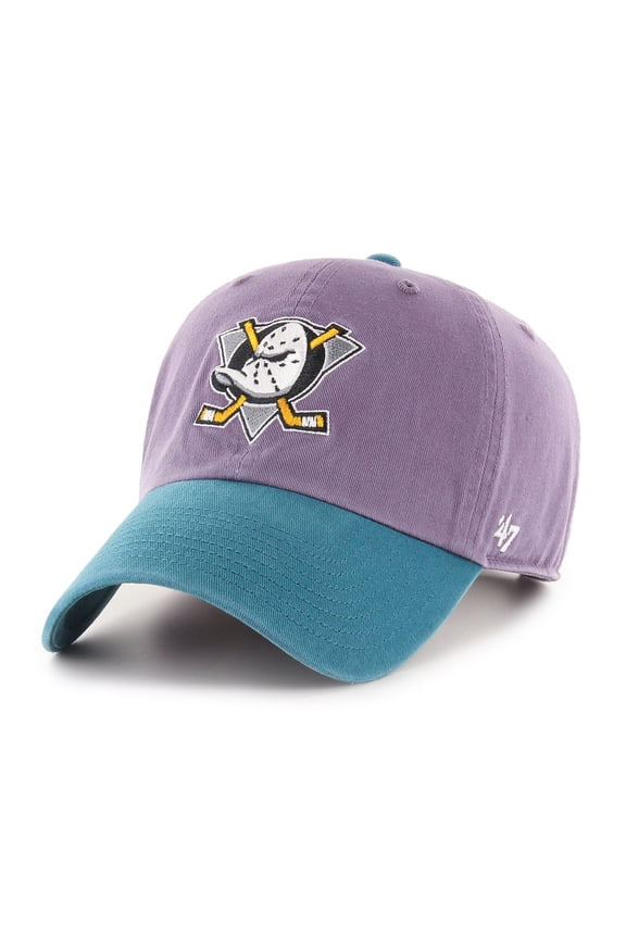 Men's '47 Purple/Teal Anaheim Ducks Logo Vintage Clean Up Adjustable Hat