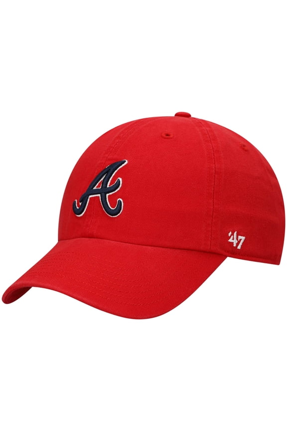 Men's '47 Red Atlanta Braves Clean Up Adjustable Hat