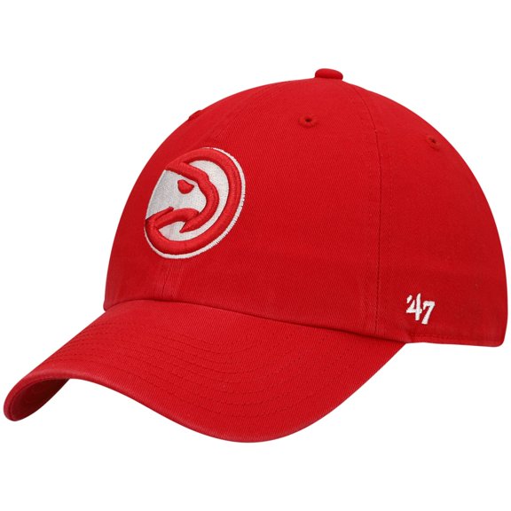 Men's '47 Red Atlanta Hawks Core Logo Clean Up Adjustable Hat