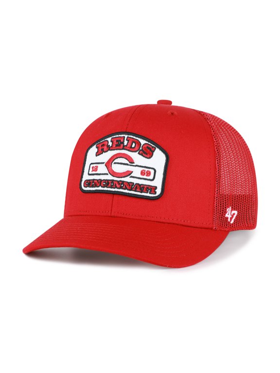 Men's '47 Red Cincinnati Reds Roadway Trucker Snapback Hat