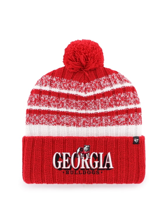 Men's '47 Red Georgia Bulldogs Tavern Cuffed Knit Hat with Pom