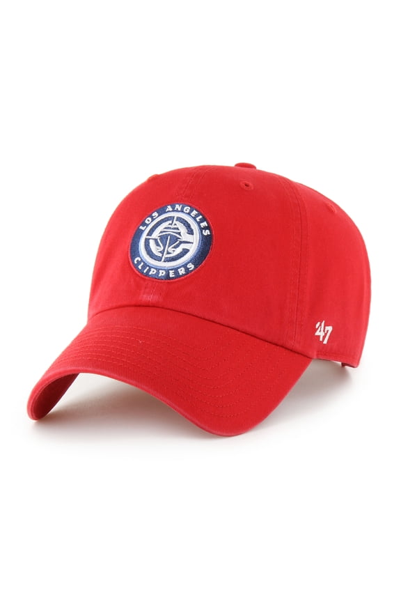 Men's '47  Red LA Clippers Core Logo Clean Up Adjustable Hat