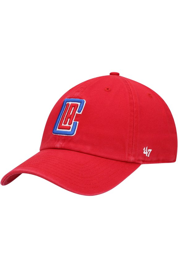 Men's '47 Red LA Clippers Core Logo Clean Up Adjustable Hat