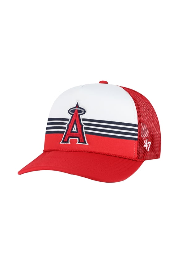 Men's '47 Red Los Angeles Angels Lift Off Foam Front Mesh Trucker Adjustable Hat