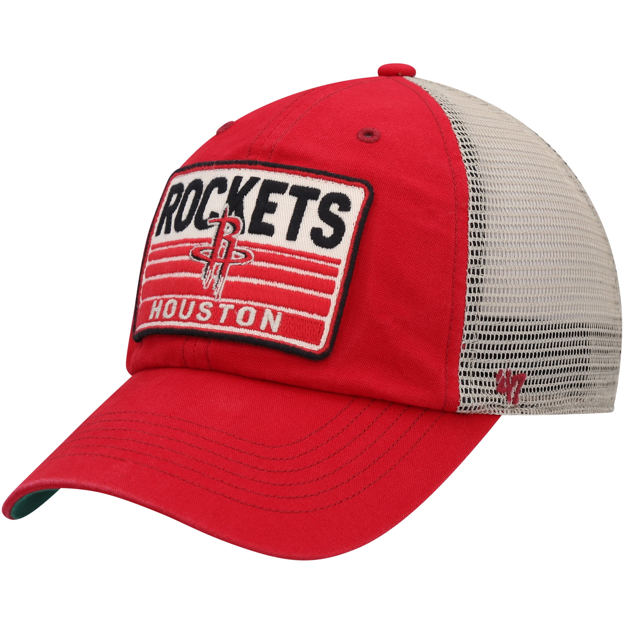 Men s 47 Red Natural Houston Rockets Four Stroke Clean Up Snapback Hat Walmart