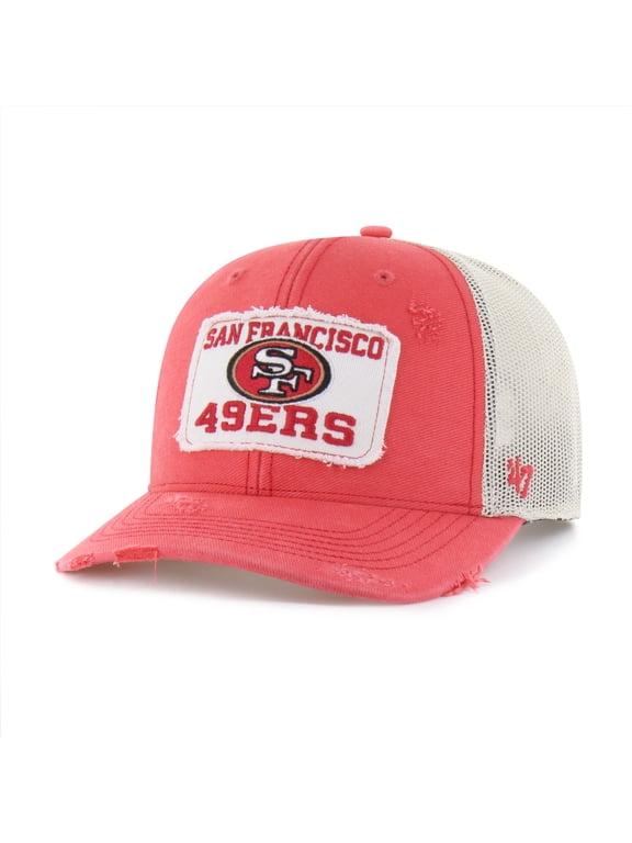 Men's '47 Red San Francisco 49ers Egremont Well-Worn Adjustable Trucker Hat