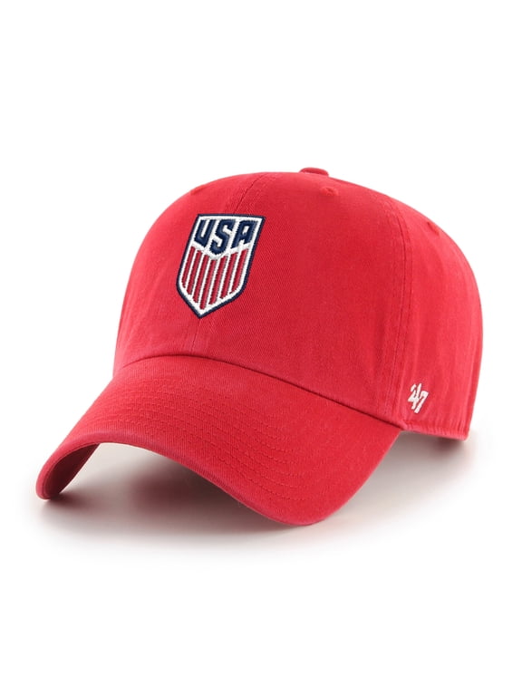 Men's '47 Red USMNT Crest Clean Up Adjustable Hat