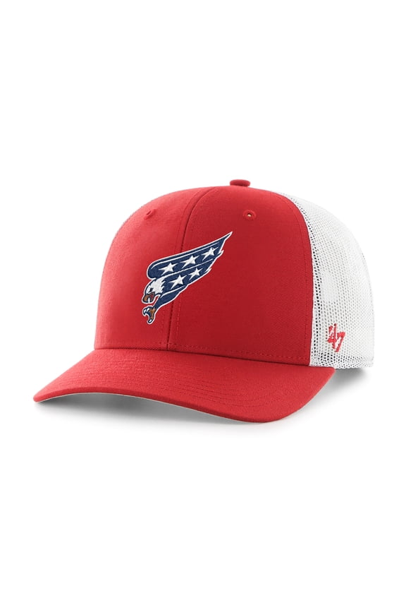 Men's '47 Red Washington Capitals Screaming Eagle Logo Trucker Adjustable Hat