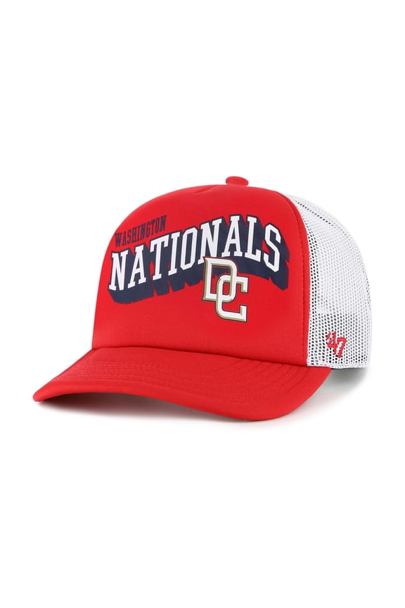 Men's '47 Red Washington Nationals Meander Foam Trucker Snapback Hat