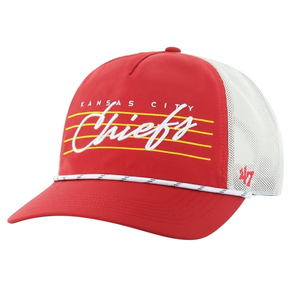 Men's '47 Red/White Kansas City Chiefs Downburst Relaxed Hitch Trucker Adjustable Hat