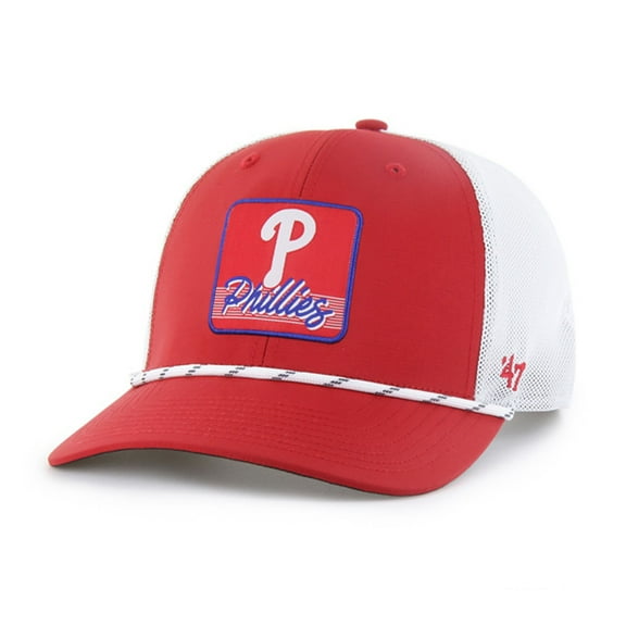 Men's '47 Red/White Philadelphia Phillies Scratch Adjustable Trucker Hat