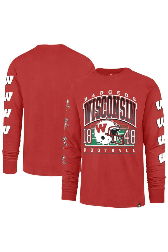 Men's '47 Red Wisconsin Badgers Go Big Long Sleeve T-Shirt