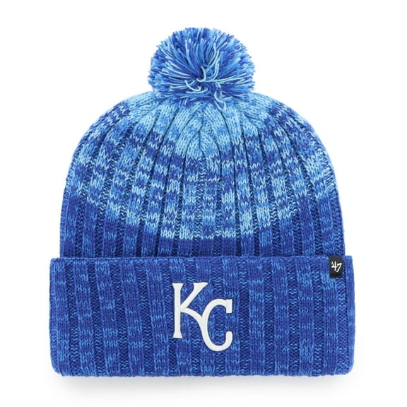 Men's '47 Royal Kansas City Royals Cascade Cuffed Knit Hat with Pom