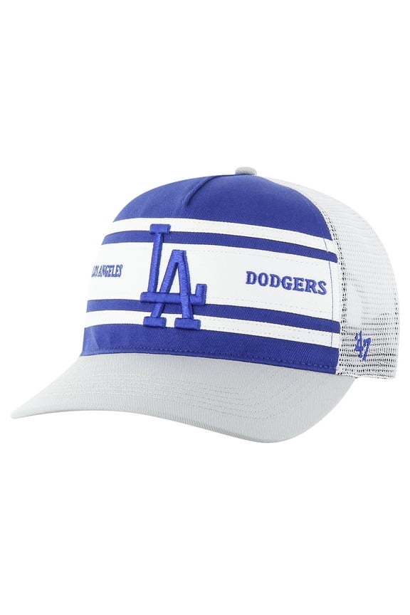 Men's '47 Royal Los Angeles Dodgers Gridiron Super Stripe Relaxed Trucker Hitch Adjustable Hat