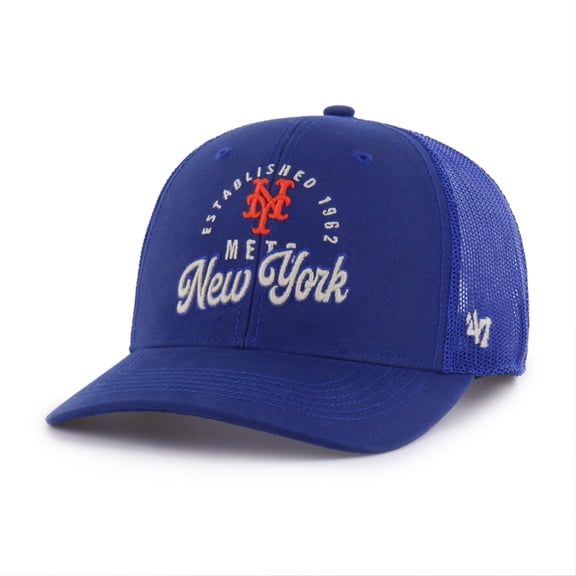 Men's '47 Royal New York Mets Pitstop Trucker Adjustable Hat