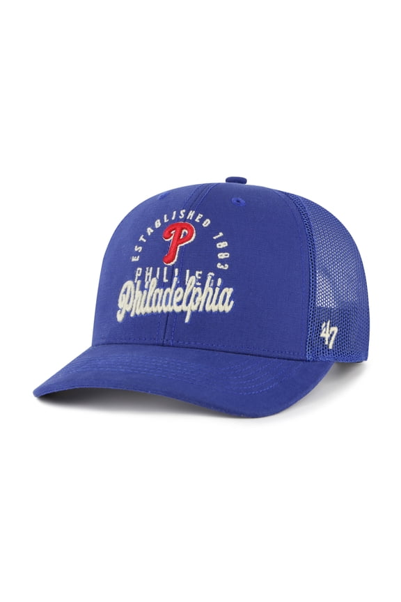 Men's '47 Royal Philadelphia Phillies Pitstop Trucker Adjustable Hat