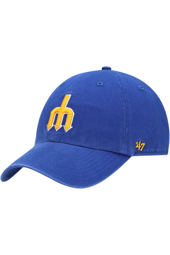 Men's '47 Royal Seattle Mariners 1977 Logo Cooperstown Collection Clean Up Adjustable Hat