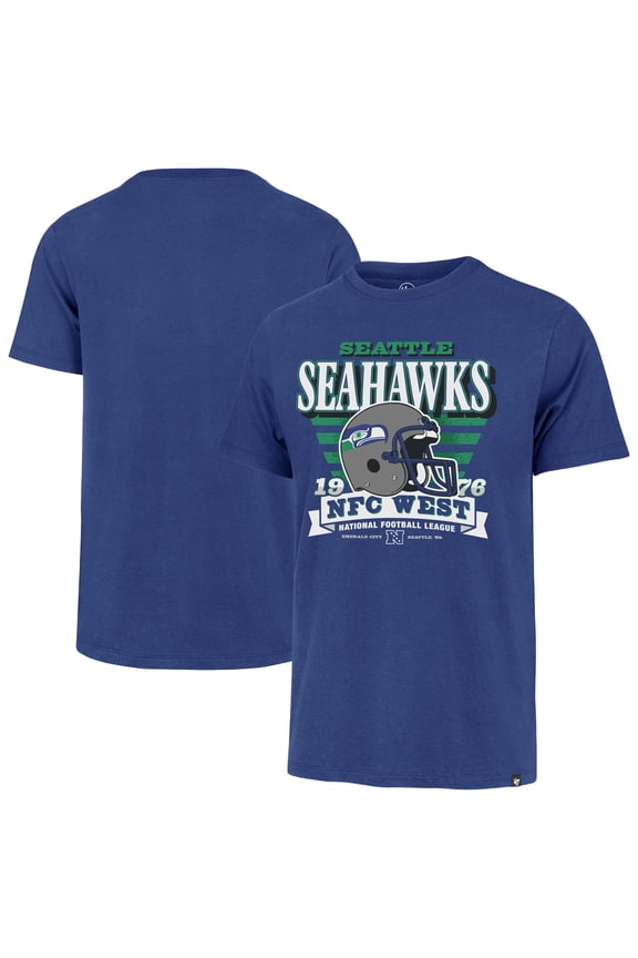 Men's '47 Royal Seattle Seahawks Stripe Splash Franklin Throwback T-Shirt