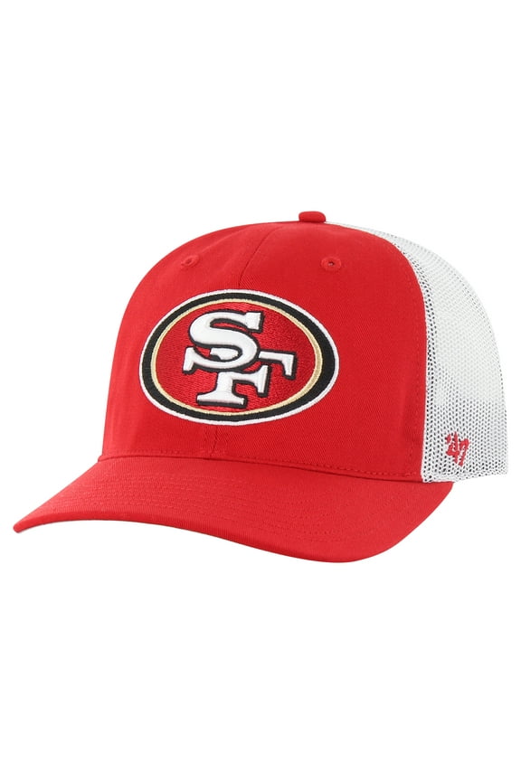 Men's '47 Scarlet/White San Francisco 49ers Team Unstructured Trucker Adjustable Hat