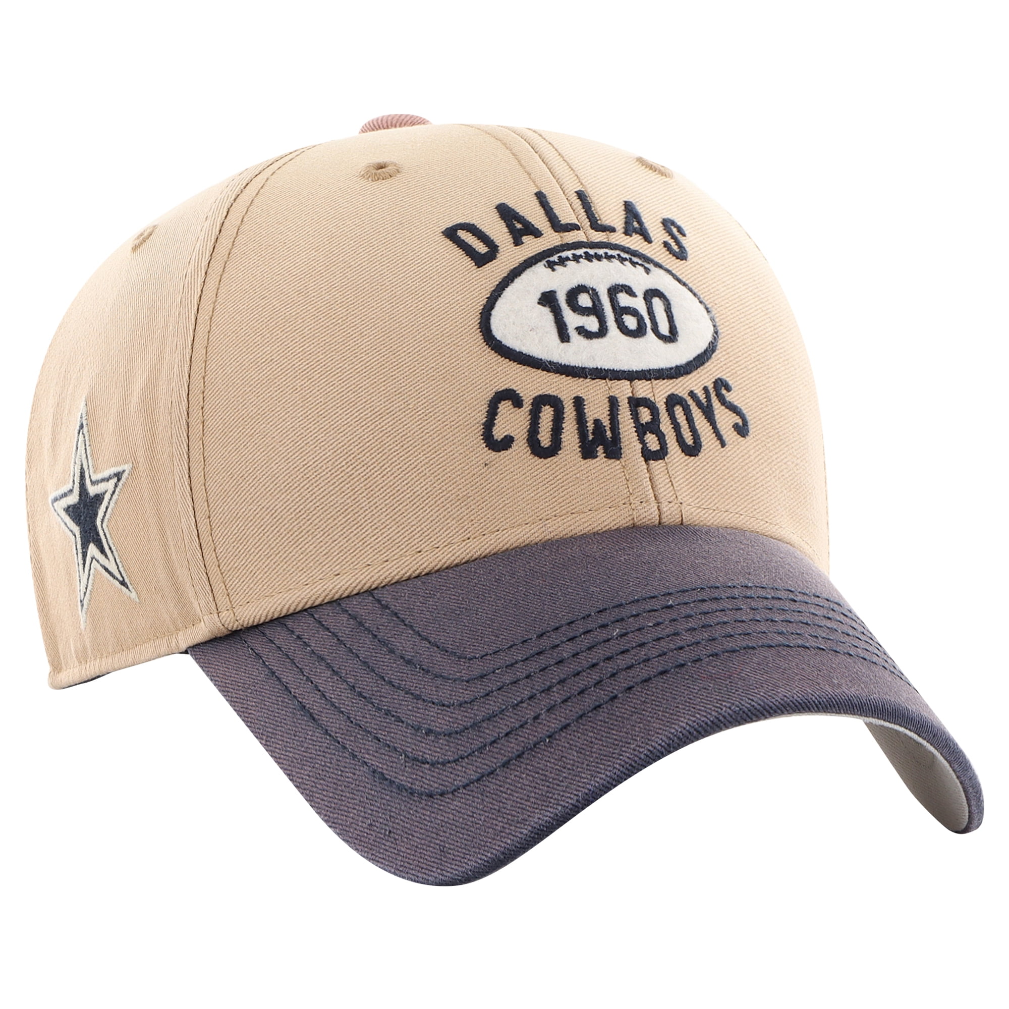 Men s 47 Tan Navy Dallas Cowboys Dusted Ailene MVP Adjustable Hat