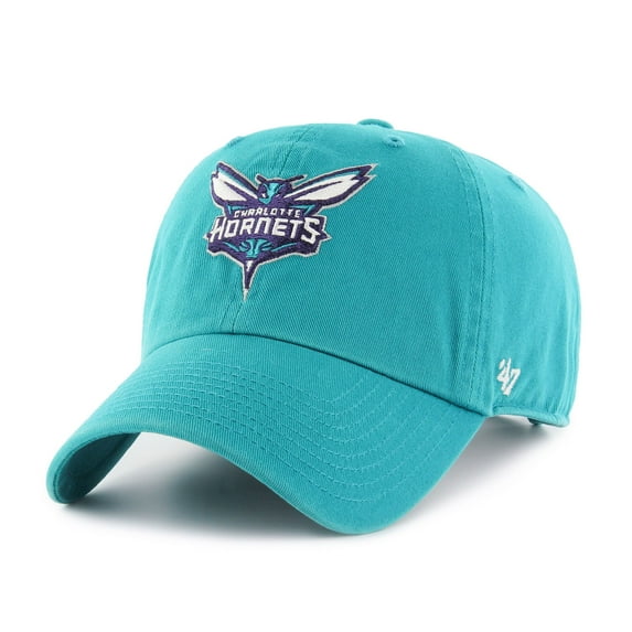 Men's '47 Teal Charlotte Hornets Core Logo Clean Up Adjustable Hat