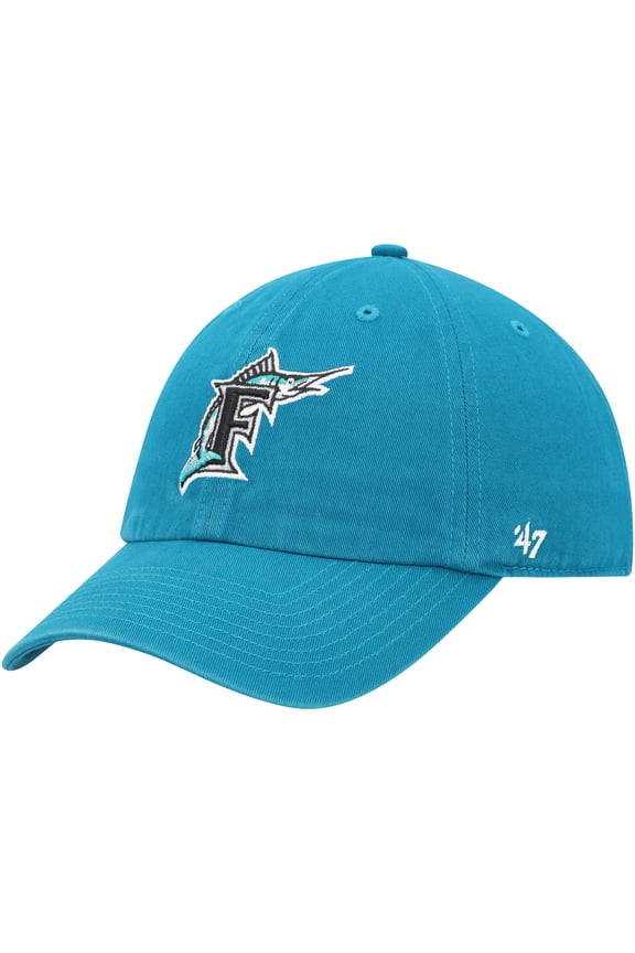 Men's '47 Teal Florida Marlins Cooperstown Collection Clean Up Adjustable Hat